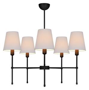 Luster na tyči MADELA 5xE14/40W/230V biela/čierna