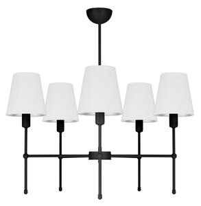 Luster na tyči MADELA 5xE14/40W/230V biela/čierna