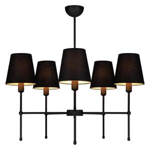 Luster na tyči MADELA 5xE14/40W/230V čierna