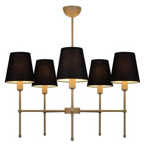 Luster na tyči MADELA 5xE14/40W/230V čierna/béžová