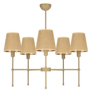 Luster na tyči MADELA 5xE14/40W/230V juta/béžová