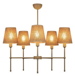 Luster na tyči MADELA 5xE14/40W/230V juta/béžová