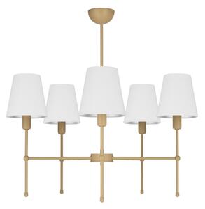 Luster na tyči MADELA 5xE14/40W/230V biela/béžová