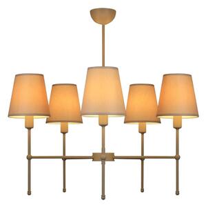 Luster na tyči MADELA 5xE14/40W/230V biela/béžová