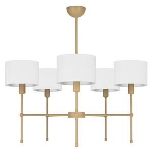 Luster na tyči MADELA 5xE14/40W/230V biela/béžová