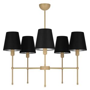 Luster na tyči MADELA 5xE14/40W/230V čierna/béžová