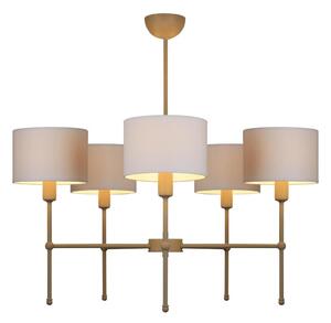 Luster na tyči MADELA 5xE14/40W/230V biela/béžová