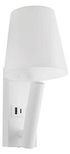 LED nástenné svietidlo s USB portom LED/2W/230V 3000K biela