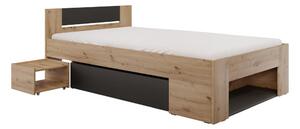 NovýNábytok.sk Jednolôžková posteľ 120 cm Uniforme (dub artisan + antracit) (s úl. priestorom). Vlastná spoľahlivá doprava až k Vám domov. 1116534