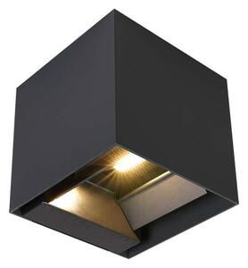 LED solárne nástenné svietidlo so senzorom LED/9W/5V, IP65, 2600 mAh, antracit