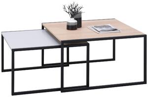 SADA KONFERENČNÝCH STOLÍKOV, farba duba, svetlosivá, drevo, kov, 75/75/42 cm Dieter Knoll - Obývacie zostavy