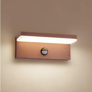 Brilagi-LED Vonkajšie nástenné svietidlo so senzorom TESSI LED/10W/230V hnedé IP54
