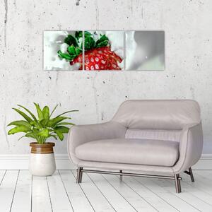 Obraz jahody v jogurte (Obraz 90x30cm)