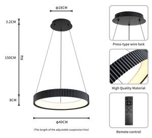 Brilagi - LED stmievateľný luster na lanku FALCON MODERN LED/30W/230V 40 cm čierny + diaľkové ovládanie
