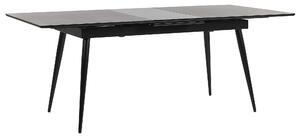 Jedálenský stôl čierna MDF železo 160/200 x 90 cm rozkladací obdĺžnikový tvar moderný industriálny štýl kuchyňa jedáleň