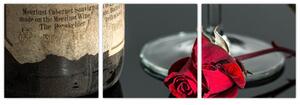 Červená ruža na stole - obrazy do bytu (Obraz 90x30cm)