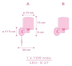 Dalber 41259 - Detská nástenná lampa HELLO KITTY&FRIENDS 1xE27/15W/230V ružová