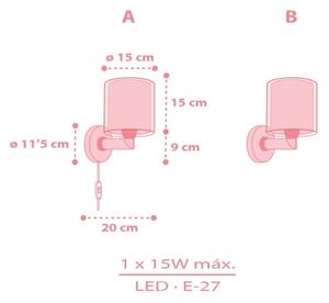 Dalber 41579S - Detské nástenné svietidlo BABY TEDDY 1xE27/15W/230V ružové