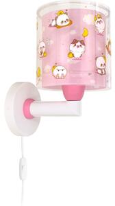 Dalber 41769S - Detská nástenná lampa KAWAII FRIENDS 1xE27/15W/230V ružová