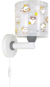 Dalber 41769E - Detská nástenná lampa KAWAII FRIENDS 1xE27/15W/230V šedá