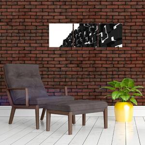 Čierne kocky - obraz na stenu (Obraz 90x30cm)