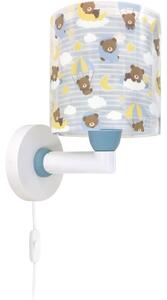 Dalber 41579T - Detská nástenná lampa BABY TEDDY 1xE27/15W/230V modrá