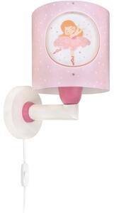 Dalber 60919 - Detská nástenná lampa PRINCESS DANCE 1xE27/15W/230V ružová