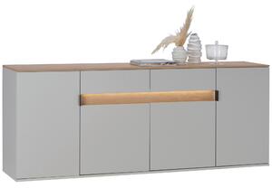 ŠIROKÁ KOMODA, sukový dub, farba duba, svetlosivá, 205,6/80/42 cm Dieter Knoll - Obývacie zostavy