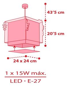 Dalber 73262 - Detský luster HELLO KITTY 1xE27/15W/230V ružový