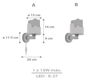 Dalber 76309 - Detská nástenná lampa SNOOPY 1xE27/15W/230V biela/červená