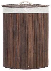 Úložný kôš tmavé bambusové drevo s vekom kôš na bielizeň boho dizajn doplnky do domácnosti