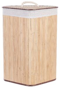 Úložný kôš svetlé bambusové drevo s vekom kôš na bielizeň boho dizajn doplnky do domácnosti