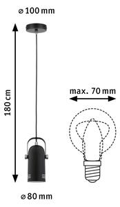 Paulmann 79766 - LED 1xE27/8W Závesné svietidlo na lanku LAVEA 230V čierne