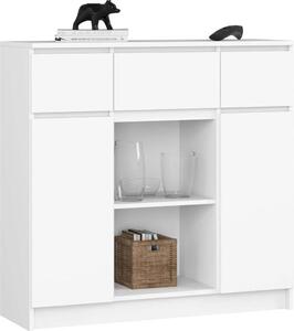 Komoda so šuplíkmi a dvierkami JUNIPER - biela