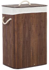 Úložný kôš tmavé bambusové drevo s vekom kôš na bielizeň boho doplnky do domácnosti