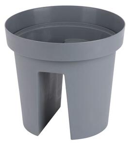 Kvetináč Strend Pro Modern Railing, na zábradlie, 25,5x28cm, sivá