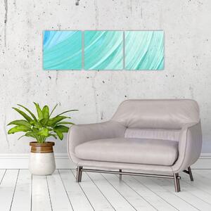Zelenomodrý abstraktný obraz (Obraz 90x30cm)