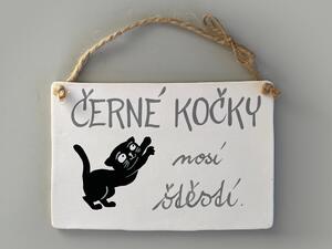 Kočičí cedulka - Černé kočky Keramika Andreas
