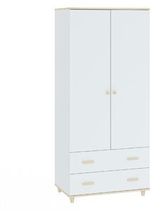 Úzka šatníková skriňa so šuplíkmi 80 cm WALLER - biela