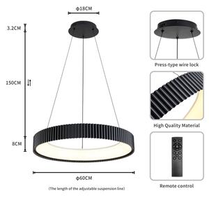 Brilagi - LED stmievateľný luster na lanku FALCON MODERN LED/54W/230V 60 cm čierny + diaľkové ovládanie