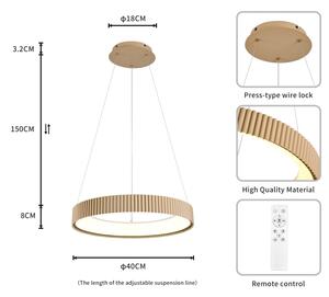 Brilagi - stmievateľný LED závesný luster FALCON MODERN LED/30W/230V 40 cm béžová s diaľkovým ovládačom