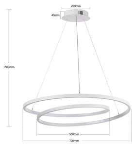 Brilagi-LED Stlmiteľný luster na lankách TWISTER LED/75W/230V pr. 70 cm biela + diaľkový ovládač