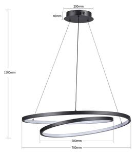 Brilagi-LED Stmievateľný luster na lanku TWISTER LED/75W/230V pr. 70 cm čierna +DO