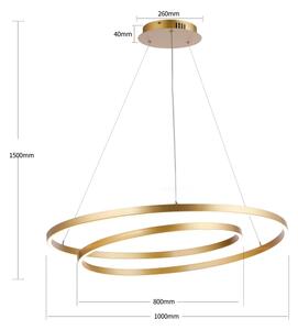 Brilagi-LED stmievateľný luster na lankách TWISTER LED/105W/230V pr. 100 cm zlatý + DO