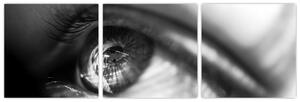 Čiernobiely obraz - detail oka (Obraz 90x30cm)