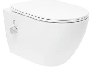 WC s bidetom závesné SAT Fusion vírové vrátane dosky softclose, so zadným odpadom SATFUS11BFC
