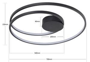 Brilagi- LED stmievateľné stropné svietidlo TWISTER LED/75W/230V pr. 70 cm čierna +DO