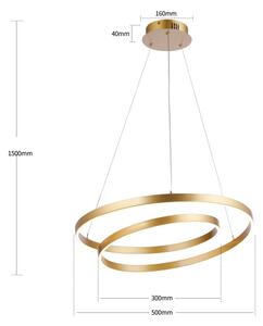 Brilagi-LED Stmievateľný luster na lanku TWISTER LED/48W/230V priemer 50 cm zlatý +DO