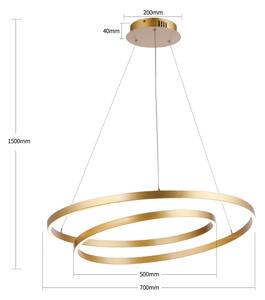 Brilagi-LED Stmievateľný luster na lanku TWISTER LED/75W/230V pr. 70 cm zlatý +DO
