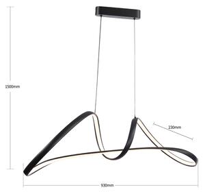 Brilagi-LED Stmievateľný závesný luster TWISTER LED/60W/230V 3000-6000K čierny + diaľkové ovládanie